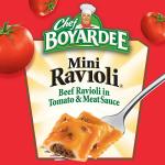 Chef Boyardee Mini Beef Ravioli, Microwave Pasta, Canned Food, 15 oz.