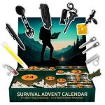 Rubypop Survival Advent Calendar 2025 for Adults, 24 Day Christmas Countdown for Men with Outdoor Survival Kit Emergency Tool Xmas Holiday Surprise Gifts for Outdoor Lovers