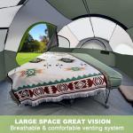 CAMPROS CP Tent 8 Person Camping Tents, Weather Resistant Family Tent, 5 Large Mesh Windows, Double Layer, Divided Curtain for Separated Room, Portable with Carry Bag