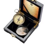 Afcrho Proverbs 3: 5-6 Engraved Compasses, Wood Box Greeting - Trust in The Lord Compass - Inspirational Gift Men, Christian Boys Baptism Gifts, Graduation Day with Wooden Box