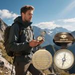 Afcrho Proverbs 3: 5-6 Engraved Compasses, Wood Box Greeting - Trust in The Lord Compass - Inspirational Gift Men, Christian Boys Baptism Gifts, Graduation Day with Wooden Box