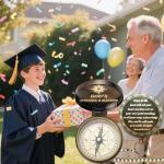 Afcrho Proverbs 3: 5-6 Engraved Compasses, Wood Box Greeting - Trust in The Lord Compass - Inspirational Gift Men, Christian Boys Baptism Gifts, Graduation Day with Wooden Box