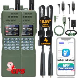 BAOFENG Radio AR-152 PRO Ham Radio Handheld 10W Rechargeable Walkie Talkies Long Range Two Way Radio NOAA Weather Radio with GPS,APP Programming Copy Frequency USB Charging Survival Radio(2 Pack)
