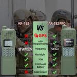 BAOFENG Radio AR-152 PRO Ham Radio Handheld 10W Rechargeable Walkie Talkies Long Range Two Way Radio NOAA Weather Radio with GPS,APP Programming Copy Frequency USB Charging Survival Radio(2 Pack)