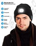 Wmcaps Bluetooth Beanie with a Light, Unisex USB Rechargeable 4 LED Fashlight Hat with Cordless Headphones, Unique Christmas Birthday Gifts for Men Him Husband Teen Pink