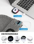 Wmcaps Bluetooth Beanie with a Light, Unisex USB Rechargeable 4 LED Fashlight Hat with Cordless Headphones, Unique Christmas Birthday Gifts for Men Him Husband Teen Pink