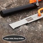 FERROFIRE FS916 Super-Duty Fire Starter - 9/16 Inch Thick x 4 Inch Long Large Ferrocerium Rod with Magnesium, Carbon Steel Striker & 550 Paracord Lanyard for Camping, Survival, Emergency Kits