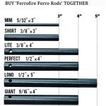 FERROFIRE FS916 Super-Duty Fire Starter - 9/16 Inch Thick x 4 Inch Long Large Ferrocerium Rod with Magnesium, Carbon Steel Striker & 550 Paracord Lanyard for Camping, Survival, Emergency Kits