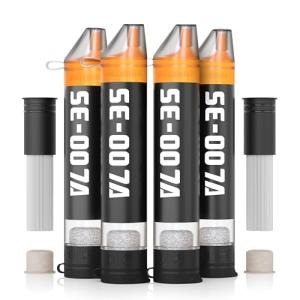 Personal Straw Water Filter to purify Water, Emergency Water Straws Portable Gear for Hiking, Camping, Travel, Fishing, Outing and Emergency Preparedness （4 Water Filters + 2 Filter Cartridges）