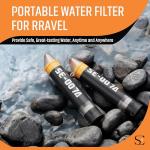 Personal Straw Water Filter to purify Water, Emergency Water Straws Portable Gear for Hiking, Camping, Travel, Fishing, Outing and Emergency Preparedness （4 Water Filters + 2 Filter Cartridges）