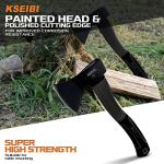 KSEIBI Wood Axe, 274151 Small Outdoor Camp Hatchet 14 Inch for Splitting and Kindling Wood, Forged Steel Blade with Anti-Slip and Shock Reduction Fiber Glasses Handle Great Throwing Axes and Hatchets