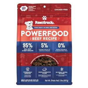 Pawstruck Air Dried Dog Food with Real Beef, Grain-Free, Made in USA, Non-GMO & Vet Recommended, High Protein Limited Ingredient Full-Feed for All Breeds & Ages, 2lb Bag