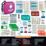 SuccorWare 150 Pieces Mini First Aid Kit - Small Medical Kit with Hard Shell - Emergency First Aid Kit for Car, Travel, Home, Outdoor, Office, Camping, Hiking (Purple)