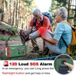 20000mAh/ 74000mWh Hand Crank Emergency Radio, AM/FM/NOAA Weather Radio, Battery Powered Solar Radio with USB Phone Charger, Reading Lamp Flashlight & SOS for Emergency (Army Green)