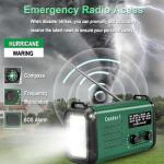 20000mAh/ 74000mWh Hand Crank Emergency Radio, AM/FM/NOAA Weather Radio, Battery Powered Solar Radio with USB Phone Charger, Reading Lamp Flashlight & SOS for Emergency (Army Green)