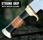 RISING CRAFTS 14" Crocodile Dundee Bowie Knife with Sheath-Hunting Knife with Sheath-Mirror Polished Survival Tactical Knife for Camping, Outdoor, Bushcraft- Knives for Men