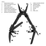 Gerber Gear Multi-Plier 600 - 14-in-1 Multitool with Sheath, Needlenose Pliers, Screwdriver, Serrated Knife, Wire Crimper, Bottle Opener, Can Opener & More - Made in USA - Black with Sheath