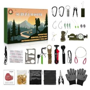 Survival Kit Advent Calendar 2025 for Men – 24-Day Christmas Countdown Gift Box with Outdoor Survival Tools, Perfect Surprise Gifts for Adults, Teens & Outdoor Enthusiasts