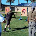 THRWCLUB Competition Throwing Axe, 2 Pack 16.5" Throwing Axes with 1065 High Carbon Steel & Wooden Handle, Perfect for Axe Throwing Game, Competition and Recreation, Gift for Men