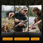 Cozivo Emergency Knife,4.14" Sharp Blade Survival Knife with Leather Sheath,Saw,Survival Whiestle,Knife Sharpener,Glass Breaker for Camping, Hiking, Survival Tactical Men & Women Gift