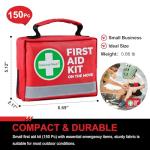 General Medi First Aid Kit - 150 Pieces Small Compact First Aid Kit Bag - Includes Instant Cold Pack, Emergency Blanket for Travel, Home, Office, Vehicle, Camping