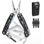 MOSSY OAK Multitool, 21-in-1 Stainless Steel Pocket Knife with G10 Handle, Screwdriver Sleeve, Self-locking Pliers with Sheath-Perfect for Outdoor, Survival, Camping, Hiking, Simple Repair