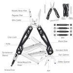 MOSSY OAK Multitool, 21-in-1 Stainless Steel Pocket Knife with G10 Handle, Screwdriver Sleeve, Self-locking Pliers with Sheath-Perfect for Outdoor, Survival, Camping, Hiking, Simple Repair