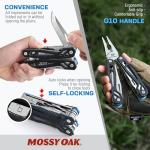 MOSSY OAK Multitool, 21-in-1 Stainless Steel Pocket Knife with G10 Handle, Screwdriver Sleeve, Self-locking Pliers with Sheath-Perfect for Outdoor, Survival, Camping, Hiking, Simple Repair