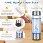 2025 Upgrade Hydrogen Water Bottle, Portable Hydrogen Water Ionizer Machine -SPE PEM Tech, Rechargeable Hydrogen Rich Water Glass Bottle for Travel, Gifts for Women, Christmas Gifts, Gifts Idea