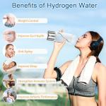 2025 Upgrade Hydrogen Water Bottle, Portable Hydrogen Water Ionizer Machine -SPE PEM Tech, Rechargeable Hydrogen Rich Water Glass Bottle for Travel, Gifts for Women, Christmas Gifts, Gifts Idea