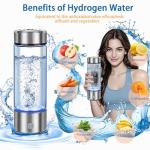 2025 Upgrade Hydrogen Water Bottle, Portable Hydrogen Water Ionizer Machine -SPE PEM Tech, Rechargeable Hydrogen Rich Water Glass Bottle for Travel, Gifts for Women, Christmas Gifts, Gifts Idea