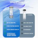 2025 Upgrade Hydrogen Water Bottle, Portable Hydrogen Water Ionizer Machine -SPE PEM Tech, Rechargeable Hydrogen Rich Water Glass Bottle for Travel, Gifts for Women, Christmas Gifts, Gifts Idea