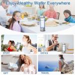 2025 Upgrade Hydrogen Water Bottle, Portable Hydrogen Water Ionizer Machine -SPE PEM Tech, Rechargeable Hydrogen Rich Water Glass Bottle for Travel, Gifts for Women, Christmas Gifts, Gifts Idea