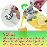 Mason Jar Pour Spout Lid Stainless Steel with Handle, Wide Mouth Pour Spout Flip Cap Lids for Mason Jars, Anticracking Leak Proof Seal Cover Airtight for Drinking Salad Dressing & Food Storing(2PCS)