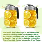 Mason Jar Pour Spout Lid Stainless Steel with Handle, Wide Mouth Pour Spout Flip Cap Lids for Mason Jars, Anticracking Leak Proof Seal Cover Airtight for Drinking Salad Dressing & Food Storing(2PCS)