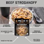 Peak Refuel Beef Stroganoff | Freeze Dried Backpacking and Camping Food | Amazing Taste | High Protein | Real Meat | Quick Prep Meals