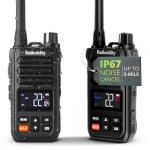 Radioddity X1 Walkie Talkies Long Range, IP67 Waterproof Heavy Duty FRS Two Way Radios with Noise Reduction, Recording, NOAA Scan & Alert, VOX, SOS, 2500mAh USB-C for Hiking Job Site, 2 Pack