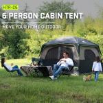 Happy Travel Tent 6 Person Tents for Camping, Waterproof Easy Setup Camping Tent with Rainfly, Portable Large Family Cabin Tent with 5 Large Mesh Windows and Carry Bag for Outdoor Camping & Hiking