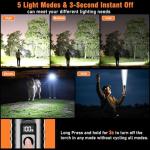 Flashlight 20000 High Lumens Rechargeable - LED Flash Light with LCD Display XHM77.2 Super Bright Police Powerful Linterna | 5 Modes & Adjustable Focus | IP67 Waterproof for Emergency Camping