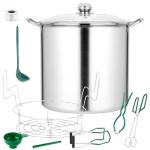 QPMR 21.5 QT Stainless Steel Canning Pot with Lid and Rack, Stainless Steel Water Bath Canner,Canning Supplies Starter Kit and Canning Tools Set for Beginnner,Gift for Mom/Wife