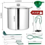 QPMR 21.5 QT Stainless Steel Canning Pot with Lid and Rack, Stainless Steel Water Bath Canner,Canning Supplies Starter Kit and Canning Tools Set for Beginnner,Gift for Mom/Wife