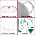 QPMR 21.5 QT Stainless Steel Canning Pot with Lid and Rack, Stainless Steel Water Bath Canner,Canning Supplies Starter Kit and Canning Tools Set for Beginnner,Gift for Mom/Wife