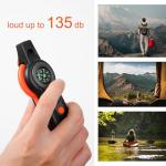 binboll Emergency Survival Function Whistle, Outdoor Multifunctional Tool Safety Whistle with Lanyard, Ideal for Kayaking, Boating, Hiking, Camping, Climbing, Hunting, Fishing (Orange&Black)