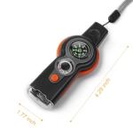 binboll Emergency Survival Function Whistle, Outdoor Multifunctional Tool Safety Whistle with Lanyard, Ideal for Kayaking, Boating, Hiking, Camping, Climbing, Hunting, Fishing (Orange&Black)