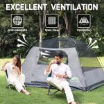 Happy Travel Camping Tent, 4/6 Person Dome Tents for Camping with Rainfly, Waterproof Clip Easy Setup Portable Family Tent with Mesh Windows, 20% More Headroom Backpacking Tents for Camping & Hiking