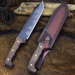 BA-KOR DC53 Steel 38CM (15.2IN) Full Tang 6mm Thick Fixed Knife+Sheath&(5.9IN) Cerium Igniter, Suitable for Outdoor Hunting, Camping, Survival Exploration, EDC