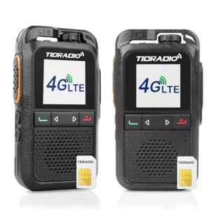 TIDRADIO TD-G100 Rapid Unlimited Range 4G LTE PoC Walkie Talkies Long Range with SIM Cards, Nationwide 5000 Miles Two Way Radios, Global PTT for Family, Logistics, Truck Fleet,Construction site,2 Pack
