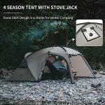 Naturehike Massif Hot Tent with Stove Jack, Waterproof Windproof 4 Season Tent, 2/4 Person Cold Weather Winter Tents for Camping