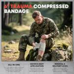 Advanced Trauma First Aid Kit - Emergency Camping Gear with Tourniquet Kit, Compression Bandage, 36" Splint | Portable Survival Gear for Outdoor, Home, Camping- Gift for Husband Dad and Wife-Black