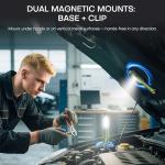 PASIION EDC Flashlight Rechargeable,800 Lumen Small Flashlight with Magnetic Clip & Base, 11 Modes LED Flashlight,Glass Breaker&Bottle Opener, USB-C Flashlight for Working,Home and Emergency